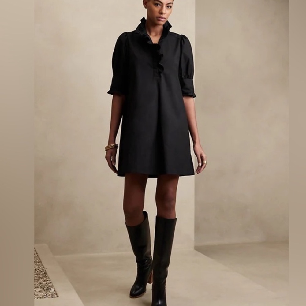 Banana Republic Mari Poplin Ruffle Mini Dress